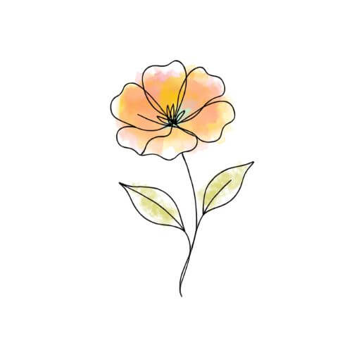 Pastel Horse creative design of illustrated flower with background watercolors